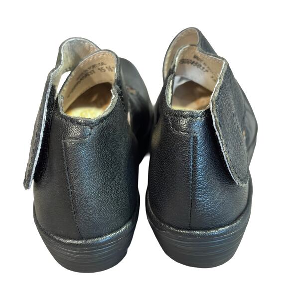 Fly London Black Leather Yogo Platform Criss Cross Wedges Women's Size 8-8.5 - Picture 7 of 12